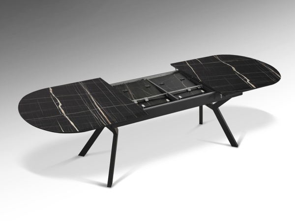 Раздвижной обеденный стол Antea меламиновый топ с отделкой черный мрамор от интернет-магазина IDODOM.RU