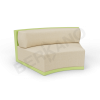 Диван полукруглый Fame с подушкой Spring Green, Bone Brown