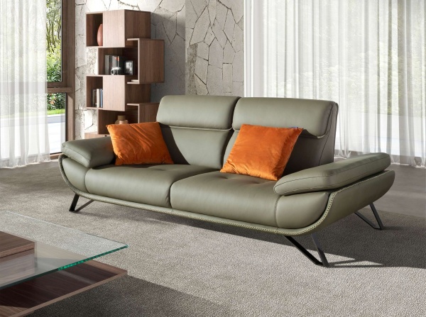 3-местный кожаный диван 6245 оливкового цвета от интернет-магазина IDODOM.RU