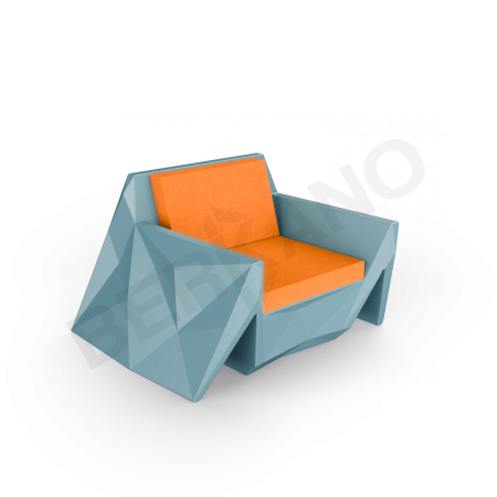 Кресло Quaro с подушками Blue Pine, Orange