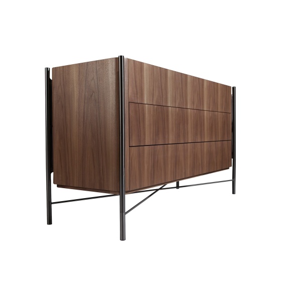 Комод 7139/MC2201DR из ореха и затемненной стали от интернет-магазина IDODOM.RU