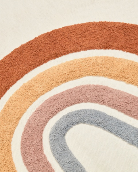 Tadea Круглый ковер 100% хлопок с разноцветной радугой 100 см от интернет-магазина IDODOM.RU