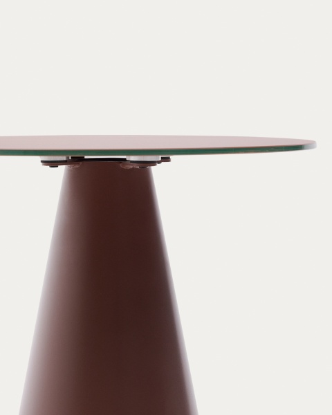 Журнальный столик Wilshire из стекла и стали терракотовый Ø50cm от интернет-магазина IDODOM.RU