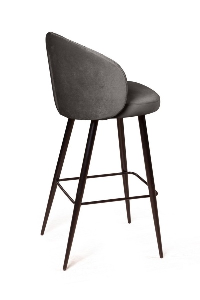 Стул барный Mont Blanc, бархат антрацит 14 / черный конус от интернет-магазина IDODOM.RU