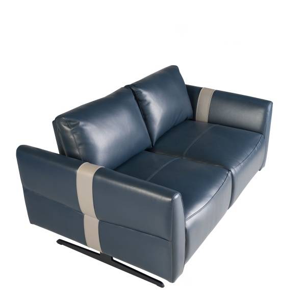 Диван 2-х местный кожаный 6195/KM5192-2P синего цвета от интернет-магазина IDODOM.RU