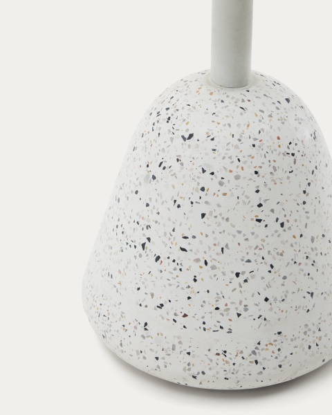 Журнальный столик Saura с белой терраццо и столешницей из натуральной акации от интернет-магазина IDODOM.RU