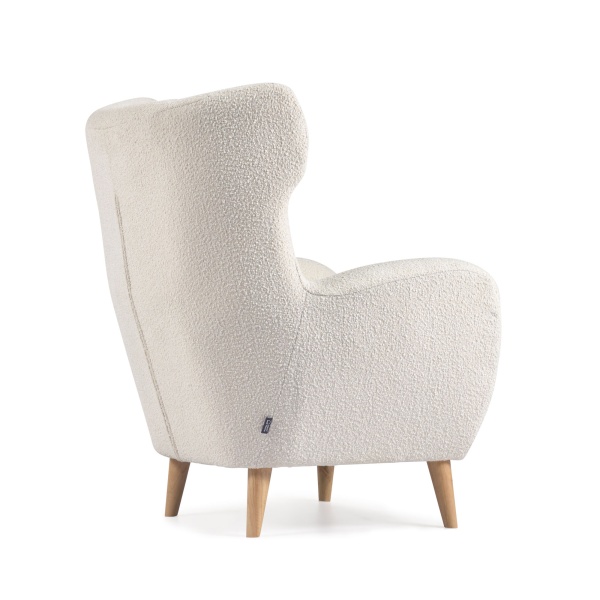 Patio Кресло из белого флиса с ножками из натурального каучука от интернет-магазина IDODOM.RU