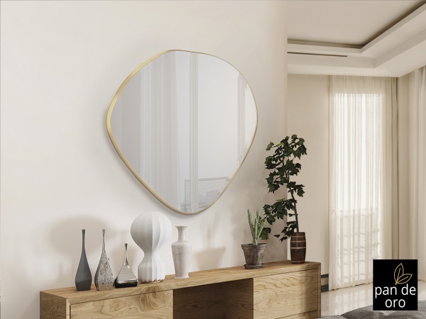 Зеркало овальное Mimo 80X80 золотое от интернет-магазина IDODOM.RU