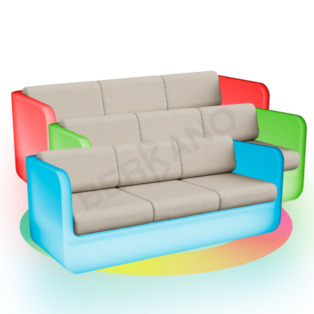 Диван Grace с подушками Snow White RGB, Bone Brown