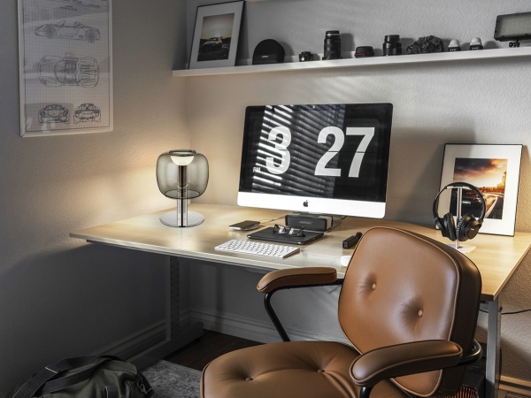 Настольная лампа Icon хром/дымчатое стекло от интернет-магазина IDODOM.RU