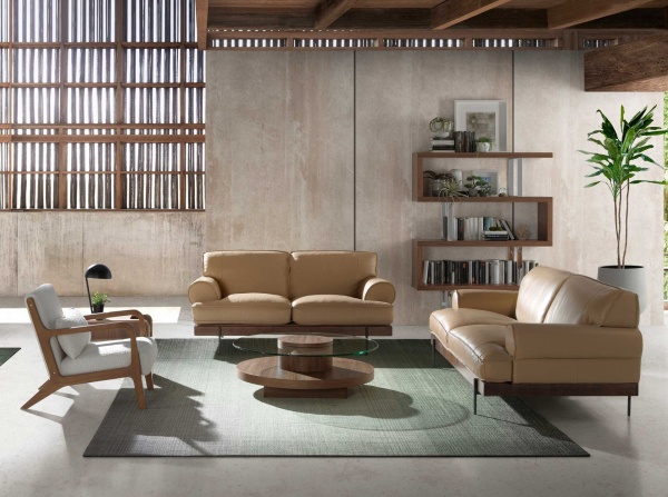 Кресло 5100/DC1580 с тканевой обивкой и деревянной конструкцией цвета ореха от интернет-магазина IDODOM.RU