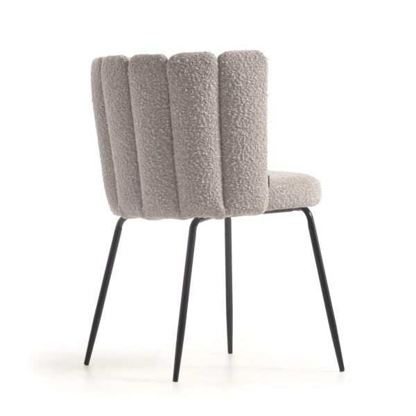 Стул Aniela из серой ткани букле и черными металлическими ножками от интернет-магазина IDODOM.RU