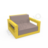 Кресло Quarter lounge с подушками Yellow, Cappuccino