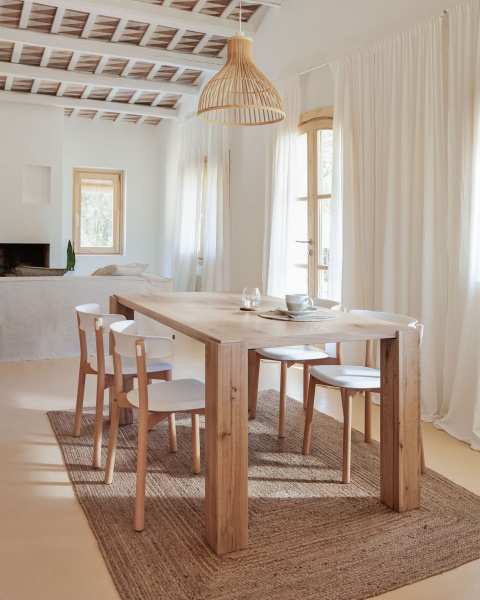 Стол Deyarina с дубовым шпоном и ножками из массива дуба 200 х 100 см от интернет-магазина IDODOM.RU