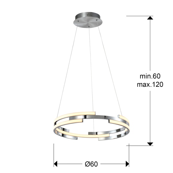Подвесной светильник Ciclos хром D60 от интернет-магазина IDODOM.RU