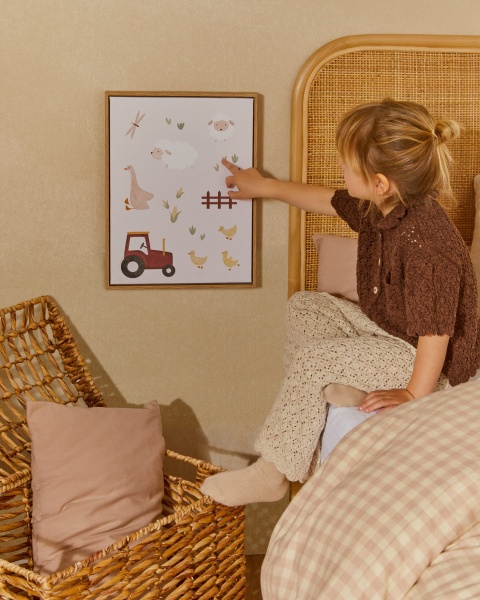 Разноцветная картина Pecky с изображением животных и трактора 40 х 30 см от интернет-магазина IDODOM.RU