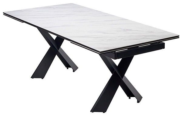 Стол обеденный Aristo (200+50+50) керамика матовая белая от интернет-магазина IDODOM.RU