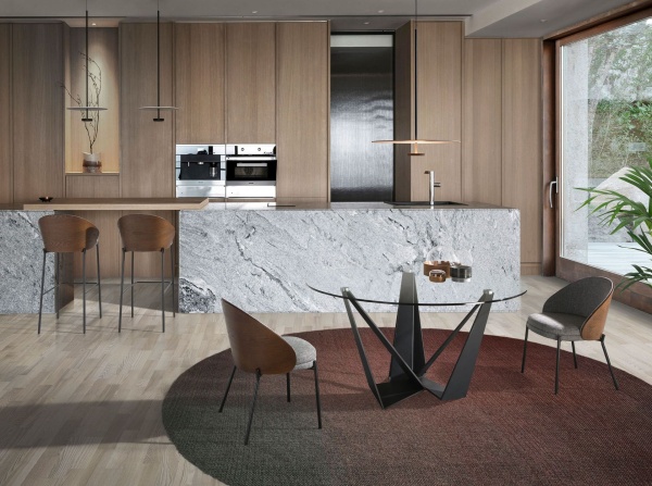 Стеклянный круглый стол c черными ножками CT2061 /1045 Ø150 от интернет-магазина IDODOM.RU