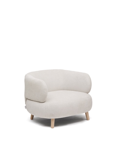 Кресло Luisa из шенилла перламутрового цвета с ножками из массива бука, от интернет-магазина IDODOM.RU