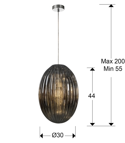 Подвесной светильник Ovila дымчатый 1L 30 см от интернет-магазина IDODOM.RU