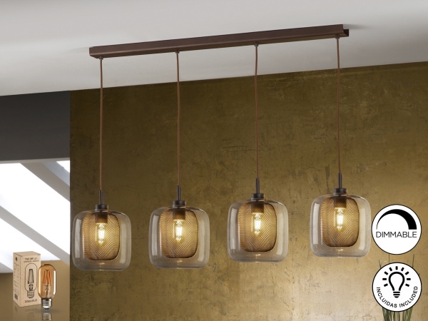 Подвесной светильник Fox 4L шоколадный от интернет-магазина IDODOM.RU