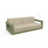 Диван Quarter lounge с подушками темно-зеленого цвета, аксессуар бежевого цвета