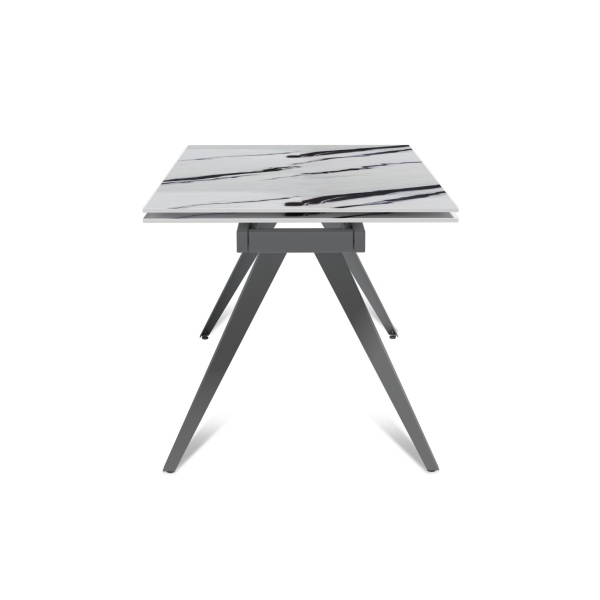 Стол раскладной Asti (140+40+40), керамика глянцевая Panda White от интернет-магазина IDODOM.RU