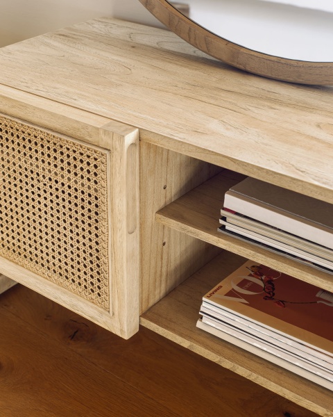 Тумба под ТВ Rexit из дерева минди и ротанга 180 x 50 cm от интернет-магазина IDODOM.RU