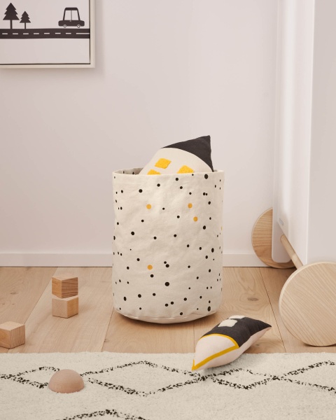 Подушка Nisi черного и бежевого цветов из 100% органического хлопка (GOTS)35 x 13 см от интернет-магазина IDODOM.RU