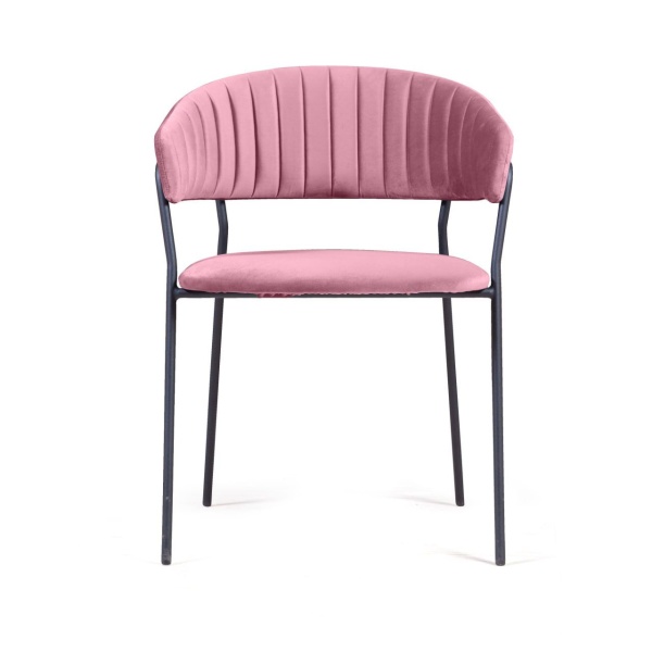 Стул Kelly с подлокотниками, бархат пудровый 15 от интернет-магазина IDODOM.RU