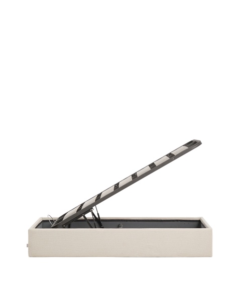 Основание кровати Nelzi из шенилла цвета экрю для матраса 90 x 200 см от интернет-магазина IDODOM.RU