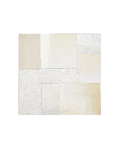 Pineda Абстрактный холст белого цвета 95 x 95 см от интернет-магазина IDODOM.RU