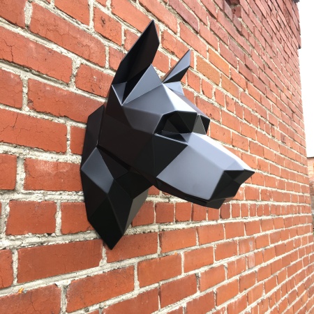 Голова добермана.   Финиш: Окрашивание по каталогу цвета Rall. Цвет: Чёрный матовый от интернет-магазина IDODOM.RU