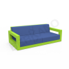 Диван Quarter lounge с подушками зеленого цвета, аксессуар темно-синего цвета