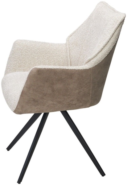 Стул Bravo ткань комби бежево-коричневый, поворотный механизм на 180 градусов от интернет-магазина IDODOM.RU