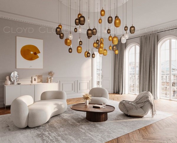 Подвесной светильник Cloyd ZAPFEN P1 / Ø13 см - латунь - оранжевое стекло (арт.11437) от интернет-магазина IDODOM.RU