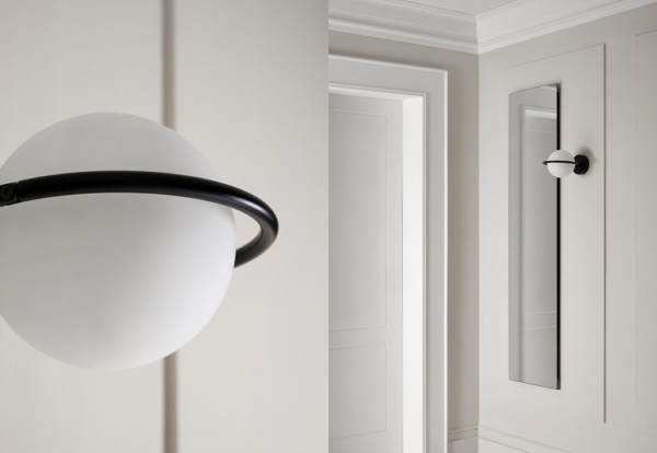 Бра Abbacus черное/опаловое стекло от интернет-магазина IDODOM.RU