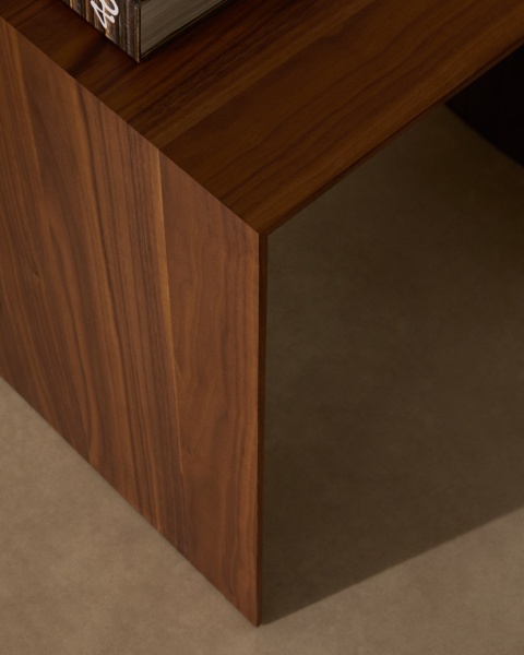 Litto Приставной столик из шпона ореха натурального цвета 55 x 40 см от интернет-магазина IDODOM.RU