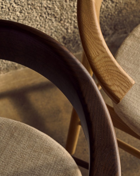 Стул Timons из бежевой синели из массива дуба с натуральной отделкой FSC Mix Credit от интернет-магазина IDODOM.RU