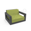 Кресло Quarter lounge с подушками Graphite, Green