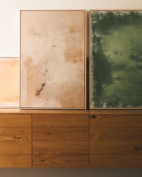 Абстрактная картина Selnar зеленая 182 x 47 см от интернет-магазина IDODOM.RU