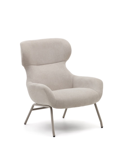 Belina Кресло из бежевой синели и стали с белой отделкой от интернет-магазина IDODOM.RU