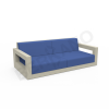 Диван Quarter lounge с подушками бежевого цвета, аксессуар темно-синего цвета