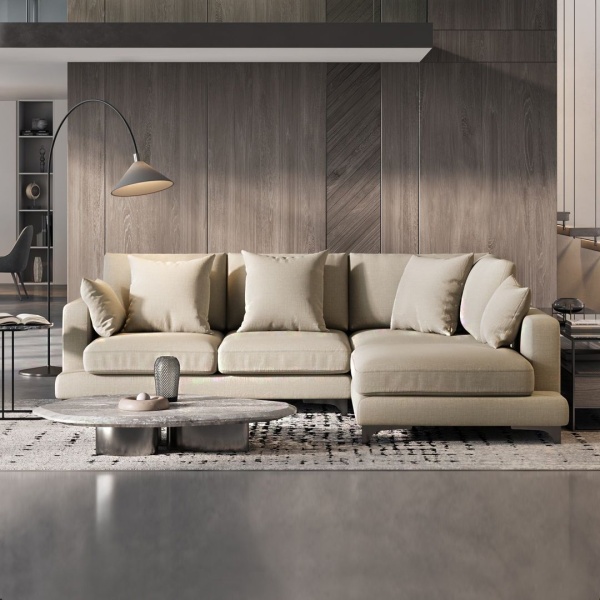 Oscar диван малый с терминальным углом рогожка бежевый от интернет-магазина IDODOM.RU