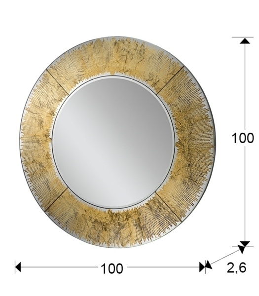 Зеркало круглое Aurora золотое от интернет-магазина IDODOM.RU