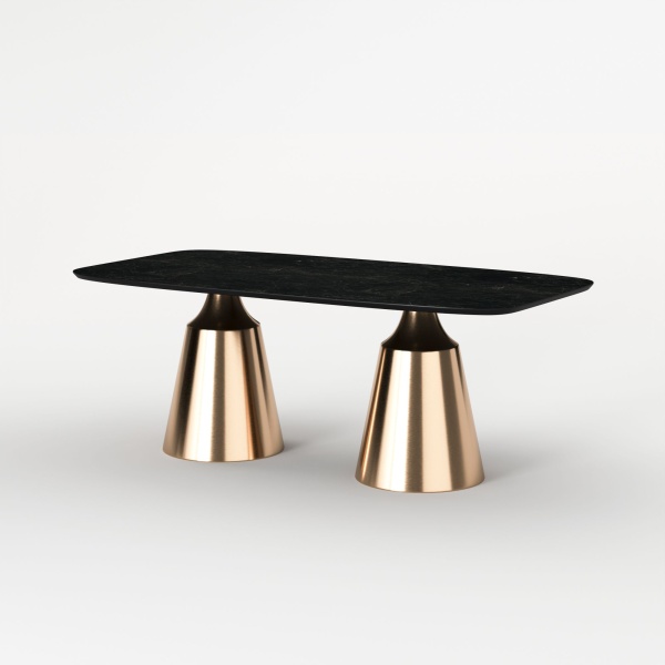 Стол овальный Lucas 200, керамика матовая, черная от интернет-магазина IDODOM.RU