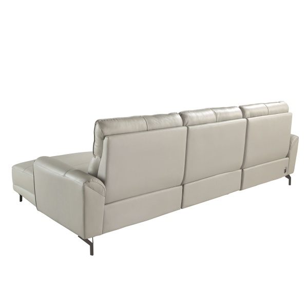 5-местный диван с правым шезлонгом 6219 из серой кожи от интернет-магазина IDODOM.RU