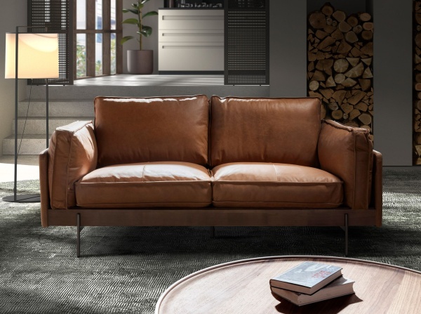 Диван 2-местный 6222 SL из табачно-коричневой кожи от интернет-магазина IDODOM.RU