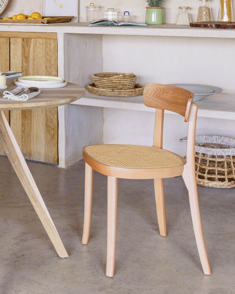 Стул Romane из натурального массива бука с ясеневым шпоном и ротангом от интернет-магазина IDODOM.RU