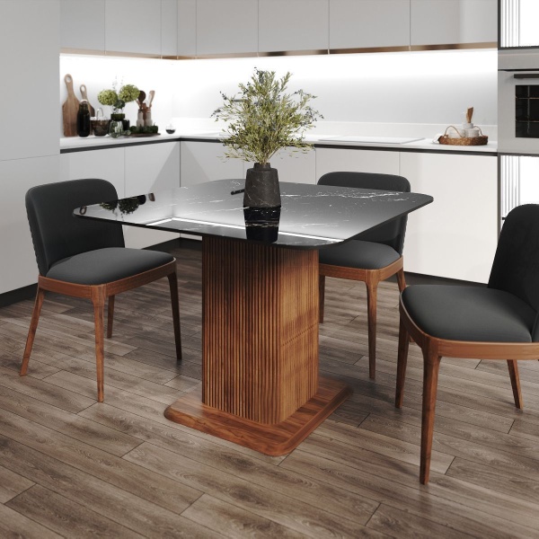 Стол Denver 110+40, квадрат раздвижной, глянец от интернет-магазина IDODOM.RU